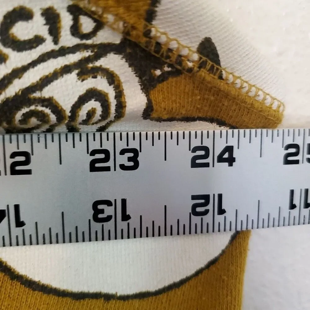 Snoopy Acid F cking Awesome Tee Rare Size XL Yellow Mustard Terry Cloth Inside